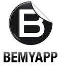 The logo of ByMyApp. Consists of a
										  circular black badge that is clipped
										  on the top right with a whit capital
										  letter B in the middle. Below the
										  badge is written with black capital
										  letters BEMYAPP.