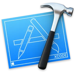 A blue
														   blueprint with a
														   hammer in front
														   depicting the the
														   Xcode Integrated
														   Development
														   Enviroment
														   application logo.